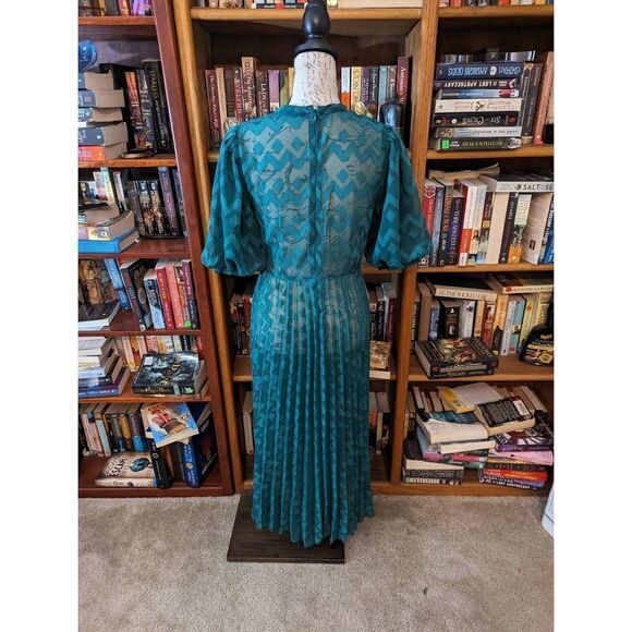 ASOS design Chevron Dobby maxi dress in green nwt sz 6 - Picture 2 of 6